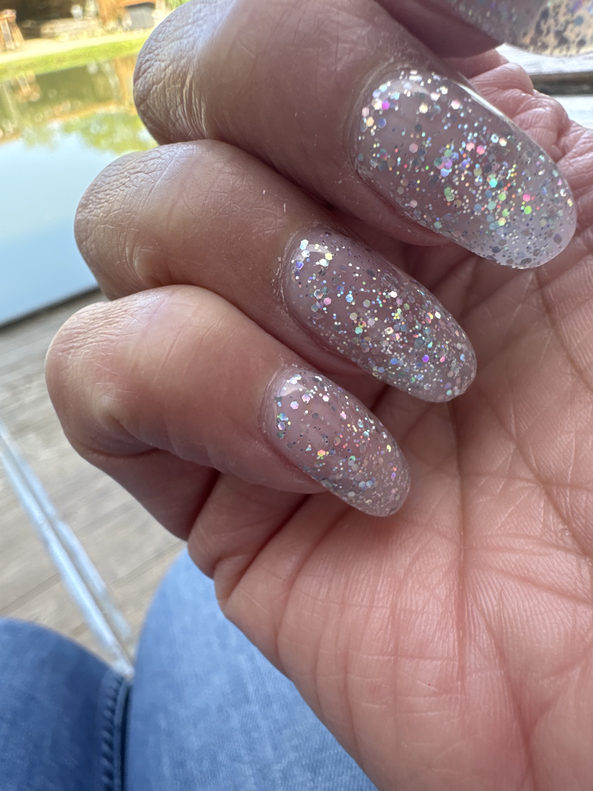 Zilveren glitternagels